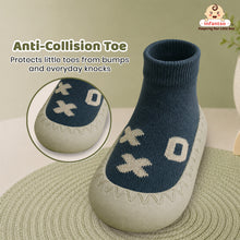 Teddy Toes Anti-Skid Cotton Socks Shoes with Rubber Sole for Walking Babies & Toddlers (6-24 Months)