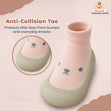 Teddy Toes Anti-Skid Cotton Socks Shoes with Rubber Sole for Walking Babies & Toddlers (6-24 Months)
