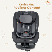Infantso Cruise-On Recliner Car Seat for Kids | 0–12 Years | 0–36 kg | Multi-Position Recline | 5-Level Adjustable Headrest | 3-Point Safety Harness