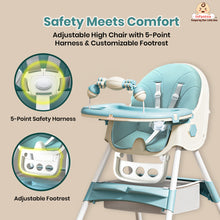 Infantso Feed-X 5-in-1 Multifunctional Baby High Chair | Convertible Feeding Chair for Infants & Toddlers | Adjustable Height, Foldable Design, Reclining Seat, Double Tray, Storage Basket & 5-Point Safety Harness
