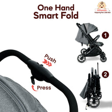 GlideX Travel Stroller: One-Hand Fold, Reclining Seat, Adjustable Canopy, 360° Wheels, 5-Point Harness, 0-3 Years, 15kg