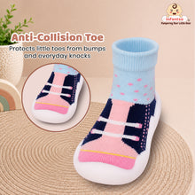 Candy Lace Anti-Skid Cotton Socks Shoes with Rubber Sole for Walking Babies & Toddlers (6-24 Months)
