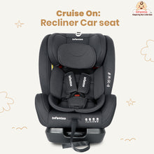 Infantso Cruise-On Recliner Car Seat for Kids | 0–12 Years | 0–36 kg | Multi-Position Recline | 5-Level Adjustable Headrest | 3-Point Safety Harness