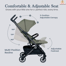 Infantso Flight X Baby Stroller for 0 to 3 years, Pram Auto Fold with 5-Point Safety Harness, Multi-Position Recline, Adjustable Footrest & Canopy, 360° Swivel Wheels, Storage Basket & Rear Brake – Up to 22 kg