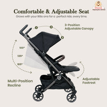 Infantso Flight X Baby Stroller for 0 to 3 years, Pram Auto Fold with 5-Point Safety Harness, Multi-Position Recline, Adjustable Footrest & Canopy, 360° Swivel Wheels, Storage Basket & Rear Brake – Up to 22 kg