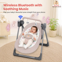 Automatic Swing Rocker with Bluetooth, Remote Control, 5 Speeds, Music, Timer, Mosquito Net & Toy Bar (0-2 Years), Holds weight upto 15kg