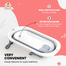 Anti-Slip Foldable Silicone Baby Bathtub with Bath Net and Baby Accessories for Newborns & Toddlers (0+ to 3 years)