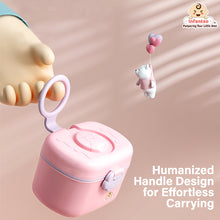 Infantso Feed Ease 2in1 Baby Milk Powder & Food Container (SMALL) – Bear Design | BPA-Free, Leak-Proof, Travel-Friendly with Spoon & Fork, Baby Essential Food Storage Box, Baby Milk Powder Box, Cute Bear Snack Box