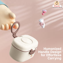 Infantso Feed Ease 2in1 Baby Milk Powder & Food Container (SMALL) – Bear Design | BPA-Free, Leak-Proof, Travel-Friendly with Spoon & Fork, Baby Essential Food Storage Box, Baby Milk Powder Box, Cute Bear Snack Box