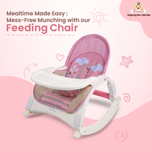 4-in-1 Baby Manual Rocker for 0 to 3 Years, Chair for Newborn with Neck Pillow, Calming Vibrations, Music & Toys, 3-Position Adjustable Backrest Swing with Feeding Tray