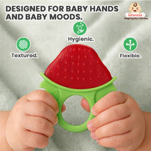 Strawberry Silicone Baby Teether, BPA-Free for Pain-Relief Easy Teething, Non-Toxic Food-Grade for 2+ Months Babies (Strawberry)