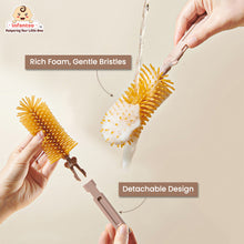 Robust Bear Portable Bottle Cleaning Brush Set – Travel-friendly, BPA-Free, Food-Grade Silicone, 360° Deep Cleaning for Bottles, Nipples & Straws