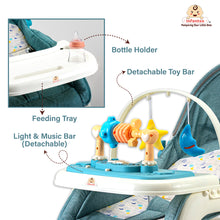 Infantso 5-in-1 Prime Baby Rocker & Walker – Multi-Functional Infant Seat with Mosquito Net, Toy Bar & Feeding Tray