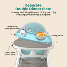 Infantso Feed-X 5-in-1 Multifunctional Baby High Chair | Convertible Feeding Chair for Infants & Toddlers | Adjustable Height, Foldable Design, Reclining Seat, Double Tray, Storage Basket & 5-Point Safety Harness
