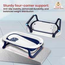 Infantso Premium Bath Tub for Baby 0-5 Years Anti-Slip Kids Bathing Tub, BPA Free Foldable Bathtub for Kids 0-3 Years, Space Saving Design, Newborn Baby Folding Bathing Tub Girls & Boys, Easy to Store