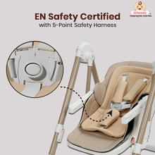 Infantso Swini 5-in-1 Baby High Chair & Swing – Adjustable, Foldable Feeding Chair with Dual Tray, Reclining Backrest & Footrest for 6 Months to 5 Years