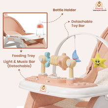 Infantso 5-in-1 Prime Baby Rocker – Multi-Functional Infant Seat with Mosquito Net, Toy Bar & Feeding Tray