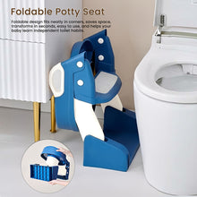 Infantso 2-in-1  Nora Potty Training Seat with Ladder & Step Stool for Toddlers – Foldable, Non-Slip, PU Soft Cushion, Universal Fit for Standard Toilets – Baby Toilet Trainer for Boys & Girls (1–5 Years)