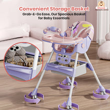 Infantso Feed-X 5-in-1 Multifunctional Baby High Chair | Convertible Feeding Chair for Infants & Toddlers | Adjustable Height, Foldable Design, Reclining Seat, Double Tray, Storage Basket & 5-Point Safety Harness