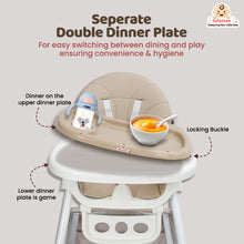 Infantso Feed-X 5-in-1 Multifunctional Baby High Chair | Convertible Feeding Chair for Infants & Toddlers | Adjustable Height, Foldable Design, Reclining Seat, Double Tray, Storage Basket & 5-Point Safety Harness