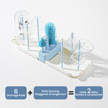 Infantso Foam-O 7-in-1 Baby Bottle Cleaning Brush Set – Silicone Bottle Cleaner Kit for Newborn Essentials with Pacifier Brush, Straw Brush, Drying Rack & Soap Dispenser