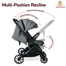 GlideX Travel Stroller: One-Hand Fold, Reclining Seat, Adjustable Canopy, 360° Wheels, 5-Point Harness, 0-3 Years, 15kg