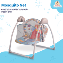 Automatic Baby Swing with Hanging Toys, Operates with Duracel and Remote Control for Newborn Baby, Safe & Portable