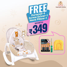 4-in-1 Baby Manual Rocker for 0 to 3 Years, Chair for Newborn with Neck Pillow, Calming Vibrations, Music & Toys, 3-Position Adjustable Backrest Swing with Feeding Tray