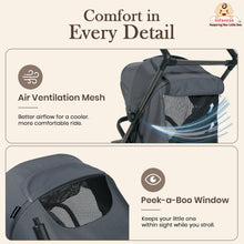 Infantso Flight X Baby Stroller for 0 to 3 years, Pram Auto Fold with 5-Point Safety Harness, Multi-Position Recline, Adjustable Footrest & Canopy, 360° Swivel Wheels, Storage Basket & Rear Brake – Up to 22 kg