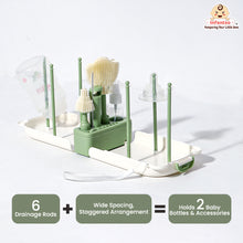 Infantso Foam-O 7-in-1 Baby Bottle Cleaning Brush Set – Silicone Bottle Cleaner Kit for Newborn Essentials with Pacifier Brush, Straw Brush, Drying Rack & Soap Dispenser