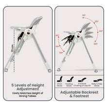 Infantso Swini 5-in-1 Baby High Chair & Swing – Adjustable, Foldable Feeding Chair with Dual Tray, Reclining Backrest & Footrest for 6 Months to 5 Years