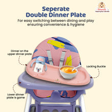 Infantso Feed-X 5-in-1 Multifunctional Baby High Chair | Convertible Feeding Chair for Infants & Toddlers | Adjustable Height, Foldable Design, Reclining Seat, Double Tray, Storage Basket & 5-Point Safety Harness