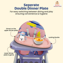 Infantso Feed-X 5-in-1 Multifunctional Baby High Chair | Convertible Feeding Chair for Infants & Toddlers | Adjustable Height, Foldable Design, Reclining Seat, Double Tray, Storage Basket & 5-Point Safety Harness