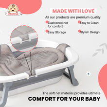 Anti-Slip Foldable Silicone Baby Bathtub with Bath Net and Baby Accessories for Newborns & Toddlers (0+ to 3 years)