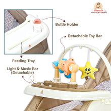 Infantso 5-in-1 Prime Baby Rocker & Walker – Multi-Functional Infant Seat with Mosquito Net, Toy Bar & Feeding Tray