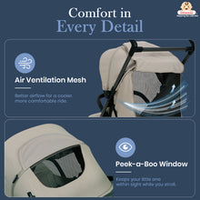 Infantso Flight X Baby Stroller for 0 to 3 years, Pram Auto Fold with 5-Point Safety Harness, Multi-Position Recline, Adjustable Footrest & Canopy, 360° Swivel Wheels, Storage Basket & Rear Brake – Up to 22 kg