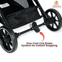 GlideX Travel Stroller: One-Hand Fold, Reclining Seat, Adjustable Canopy, 360° Wheels, 5-Point Harness, 0-3 Years, 15kg