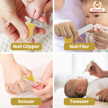 Infantso Compact Bear Baby Nail Clipper Set | 4‑in‑1 Baby Grooming Kit with Scissors, Nail Filer, Tweezer & Clipper | Safe & Gentle Grooming for Newborns & Toddlers | Cute Bear‑Shaped Storage Case