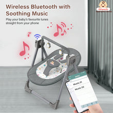 Automatic Swing Rocker with Bluetooth, Remote Control, 5 Speeds, Music, Timer, Mosquito Net & Toy Bar (0-2 Years), Holds weight upto 15kg