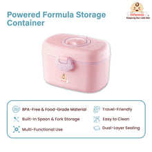 Infantso Feed Ease 2in1 Baby Milk Powder & Food Container (SMALL) – Bear Design | BPA-Free, Leak-Proof, Travel-Friendly with Spoon & Fork, Baby Essential Food Storage Box, Baby Milk Powder Box, Cute Bear Snack Box