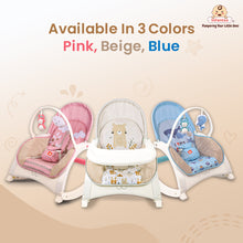 4-in-1 Baby Manual Rocker for 0 to 3 Years, Chair for Newborn with Neck Pillow, Calming Vibrations, Music & Toys, 3-Position Adjustable Backrest Swing with Feeding Tray