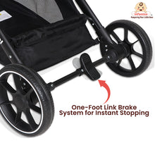 GlideX Travel Stroller: One-Hand Fold, Reclining Seat, Adjustable Canopy, 360° Wheels, 5-Point Harness, 0-3 Years, 15kg