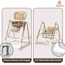 Infantso Swini 5-in-1 Baby High Chair & Swing – Adjustable, Foldable Feeding Chair with Dual Tray, Reclining Backrest & Footrest for 6 Months to 5 Years