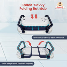 Infantso Foldable Baby Bathtub – Space-Saving, Portable Tub with Quick-Drain Plug & Anti-Slip Silicone Base (0–3 Years)