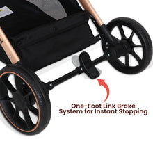 GlideX Travel Stroller: One-Hand Fold, Reclining Seat, Adjustable Canopy, 360° Wheels, 5-Point Harness, 0-3 Years, 15kg