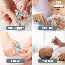 Infantso Compact Bear Baby Nail Clipper Set | 4‑in‑1 Baby Grooming Kit with Scissors, Nail Filer, Tweezer & Clipper | Safe & Gentle Grooming for Newborns & Toddlers | Cute Bear‑Shaped Storage Case