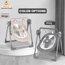 Automatic Swing Rocker with Bluetooth, Remote Control, 5 Speeds, Music, Timer, Mosquito Net & Toy Bar (0-2 Years), Holds weight upto 15kg