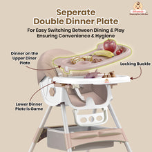 Infantso Feed-X 5-in-1 Multifunctional Baby High Chair | Convertible Feeding Chair for Infants & Toddlers | Adjustable Height, Foldable Design, Reclining Seat, Double Tray, Storage Basket & 5-Point Safety Harness