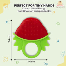 Strawberry Silicone Baby Teether, BPA-Free for Pain-Relief Easy Teething, Non-Toxic Food-Grade for 2+ Months Babies (Strawberry)