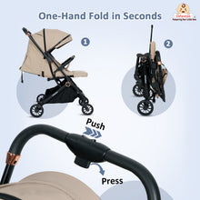 Infantso Ride-X Auto Fold Baby Stroller with One-Hand Fold, Mosquito Net, 5-Point Safety Harness, Shock Absorber Wheels & Compact Travel Design (0–3 Years, Up to 15kg)